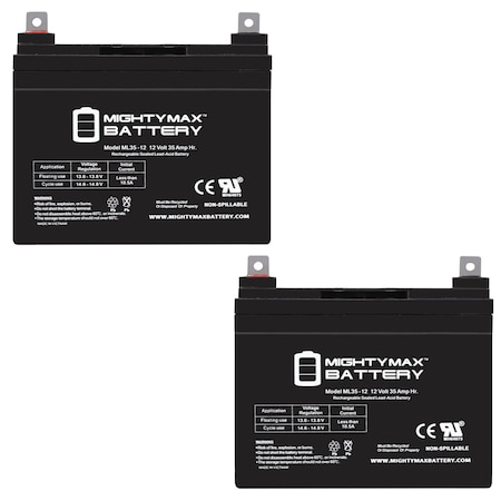 12V 35AH SLA Battery Replaces Simplex Model 4100 Fire Alarm - 2PK